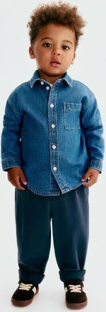 H&M Denim Shirt in Denim Blue at Nordstrom, Size 12-18M