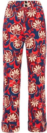 La DoubleJ Moonflower Rockstar Broek - Dames - Straight fit broeken - Veelkleurig - M - Katoen - Broeken