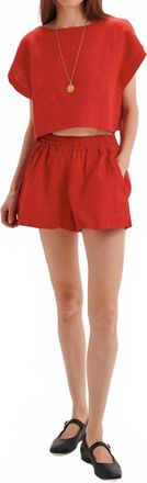 Suzie Kondi Shkip Pull On Shorts In Cherry
