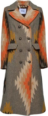 Bazar Deluxe Cappotto in lana vergine con intarsio - Marrone