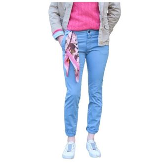 Mason's Slim-fit Trousers, female, Blue, M, Jacqueline Cotton Chino Trousers