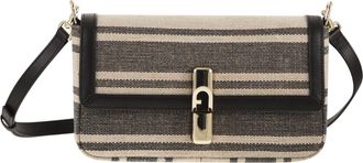 Furla Iride-Tasche aus Leder und Stoff S