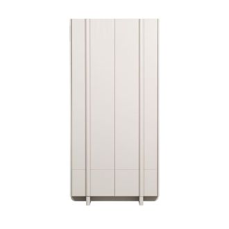 Woood Armario de 2 puertas, 1 caj&oacute;n de madera H210cm - Gris claro