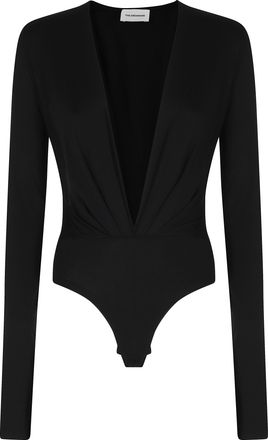 Andamane Black Zelda Deep V-Neck Long-Sleeved Bodysuit