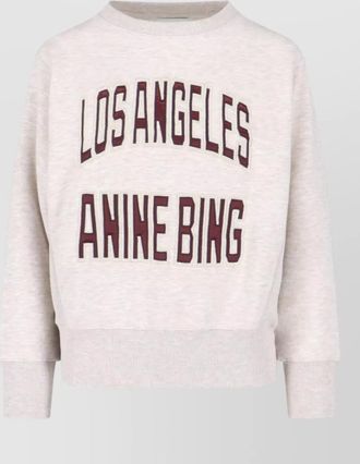 Anine Bing knit crew neck sweatshirt ribbed cuffs hem