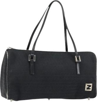 Fendi Pre-owned Shoulder Bags, female, Black, Size: ONE SIZE Pre-owned Canvas Shoulder Bag