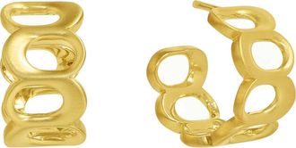 Dean Davidson Crosby Link Huggie Hoop Earrings in Yellow Gold at Nordstrom