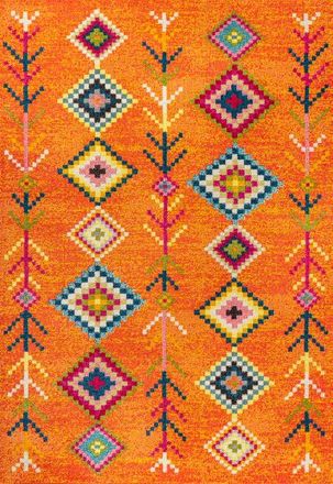 Jonathan Y Designs Love Geometric Area Rug in Orange/multi at Nordstrom, Size 3Ft 0In X 5Ft 0In