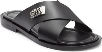 Roberto Cavalli Crisscross Slide Sandal in Black at Nordstrom Rack, Size 8