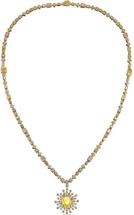 Anabela Chan 18kt yellow gold Spectra multi-stone necklace - women - Lab-Grown Simulated Pink Diamond/18kt Yellow Gold Vermeil/Lab-Grown Simulate