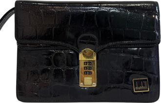 Dunhill Black Leather Clutch Bag Pouch (Pre-Owned)