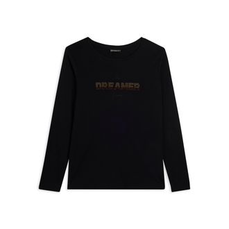Freddy T-shirt a maniche lunghe con scritta Dreamer in strass