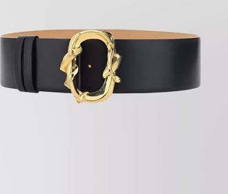 Alexander McQueen adjustable leather snake belt with metallic buckle