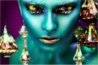 Schubiger M&ouml;bel Digitaldruck auf Glas Blau Schimmernde Sch&ouml;nheit 150 x 100 cm