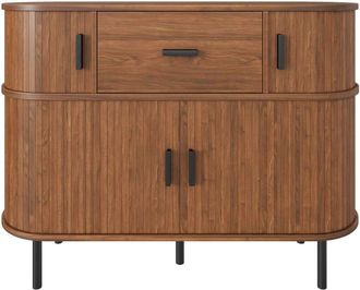 Urban Meuble Aparador efecto nogal con puertas correderas y caj&oacute;n, estilo vintage