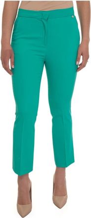 Liu Jo Cady trompetbroek met Amerikaanse zak - Dames - Slim Fit Broeken - Blauw - 2XL - Polyester - Broeken