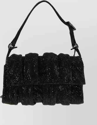 Benedetta Bruzziches metal mesh crystal-embellished shoulder bag