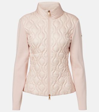 Moncler Down-paneled cotton cardigan