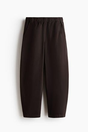 H&M Denim Barrel Trousers in Dark Brown at Nordstrom, Size Xx-Small