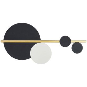 Beliani Lampada da parete in metallo per illuminazione daccento decorativa di forma rotonda in nero e oro Parita
