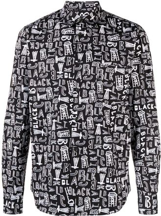 Comme Des Garçons logo-print long-sleeve shirt - men - Cotton - M