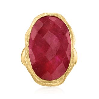 Ross-Simons Ruby Ring in 18kt Gold Over Sterling