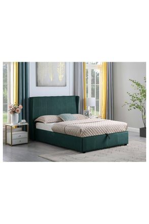 Seconique Amelia Plus 5 King Storage Bed in Dark Green