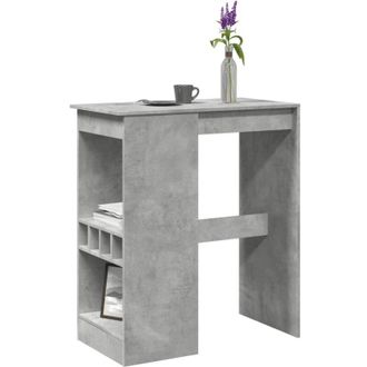 vidaXL Tavolo Bar con Rastrelliera Grigio 90x47,5x103,5 cm Multistrato - Vidaxl