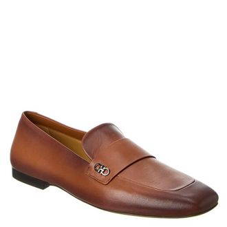 Ferragamo Fantasy Gancini Leather Loafers, Size 7.5 EE