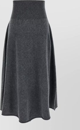 Extreme Cashmere cashmere ribbed high-rise flared midi skirt