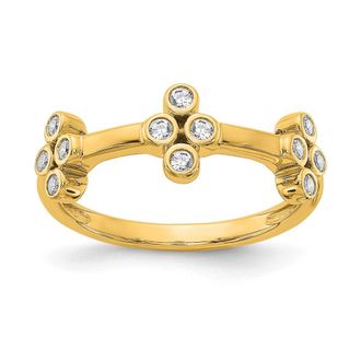 Diamond2Deal 14k Gold Lab Grown Diamond Wedding Band Ring 1/5Ct Clarity- VS Color- D-E