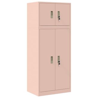 vidaXL Armario De Almacenamiento 2 Uds. Rosa 60 X 40 X 145 Cm Acero Vidaxl