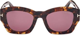 Tom Ford Guilliana Ft 1083 Zonnebril - Dames - Zonnebrillen - Bruin - 52 MM - Accessoires
