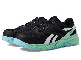 Reebok Nanoflex TR Work EH Comp Toe Womens Shoes Black/Seafoam Green/White : 6 B - Medium, Synthetic/Textile