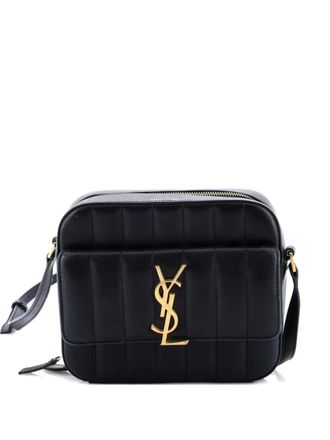 Saint Laurent Vicky Camera Bag Vertical Quilted Leather Medium crossbody bag - Zwart