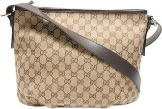 Gucci Pre-owned Cross Body Bags, female, Brown, Size: ONE SIZE Pre-owned Canvas Crossbody Bag