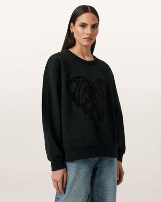 AllSaints Cotton Trip Piper Graphic Sweatshirt, Size: XS