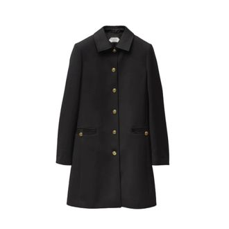 Versace Jassen, Dames, Zwart, M, Leer, Single-Breasted Coat