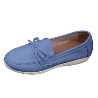 Generic Womens Walking Shoes with Bow Round Toe Ballet Shoes Suede Flat Sole Shoes Plain Comfortable Sports Shoes Boat Shoes Lightweight Non-Slip Loafers Eleg