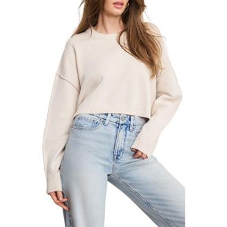 Good American Cozy Crewneck Sweater in Vanilla001 at Nordstrom Rack, Size 4X-Large