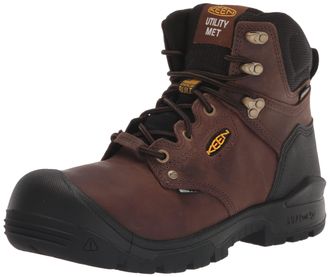 Keen Mens Independence 6 Composite Toe Internal Metatarsal Guard Waterproof Work Boots, Dark Earth/Black, 8.5
