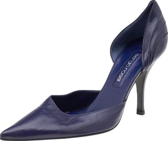 Sergio Rossi Purple Leather Pointed Toe Pumps