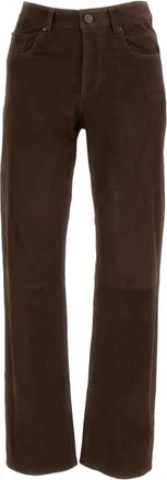 Arma Brown Suede Straight-Leg Pants