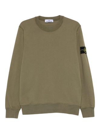 Stone Island Relaxed Fit Crewneck Sweatshirt with Signature Logo Patch