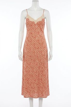 Z Supply Womens Emela Iris Floral Midi Dress In Chili Pepper