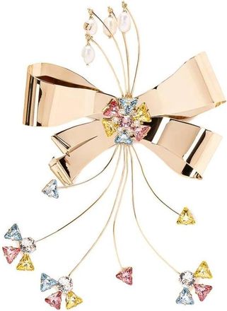 Valentino Garavani Spilla Fiocco con Dettagli Perlescenti e Cristalli - - Accessories - Donna - Multicolore - ONE SIZE
