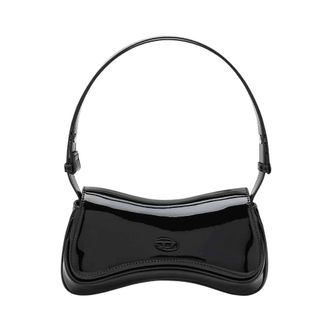 Diesel Handbags, female, Black, Size: ONE SIZE Black Rigid Clutch Bag