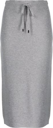 PESERICO bead-embellished midi skirt - women - Virgin Wool/Cashmere/Silk/Viscose/Metallic Fibre - 40 - Grey