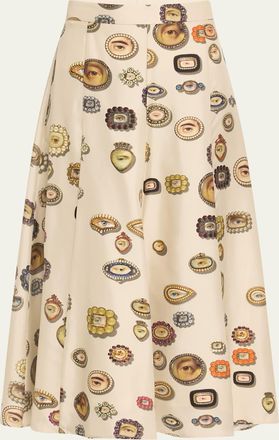 Libertine - Libertine Ivory Lovers Eyes Tulip Midi Skirt