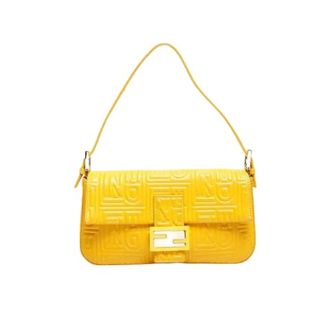 Fendi Pre-owned Shoulder Bags, female, Yellow, Size: ONE SIZE Pre-owned Vintage Shoulder Bag